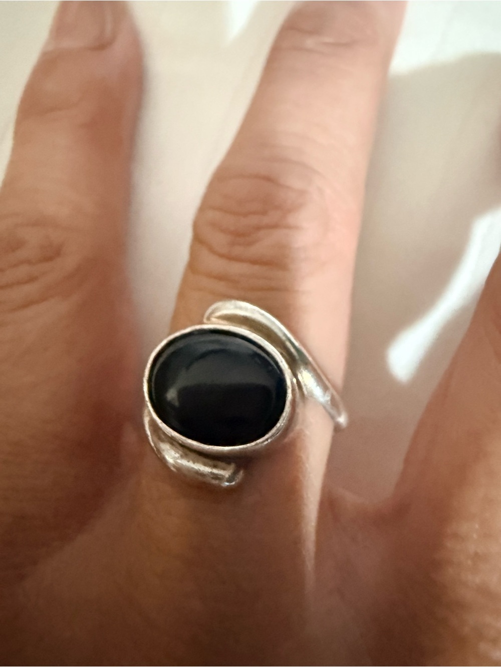 925 Sterling Silver Black Onyx Oval Ring - Women's Jewelry